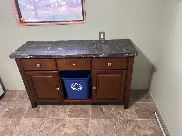 Marble or granite topped cabinet, coffee table end table