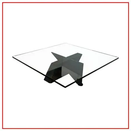 Postmodern Sculptural Glass Top Coffee Table