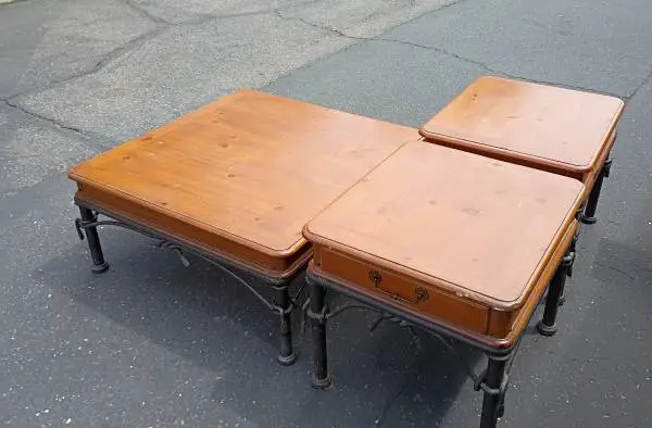 Maple and Iron Coffee and End Tables