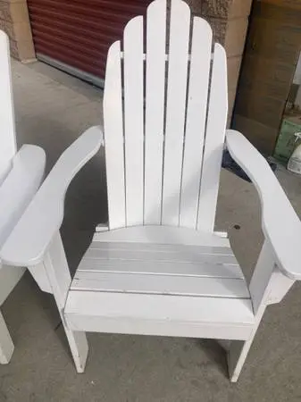 Chairs,2 Anderondack,white, solid wood,clean,sold by each,help Deliver