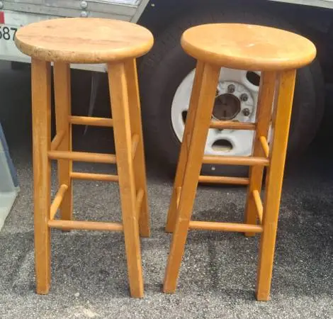 2 Wood Stools