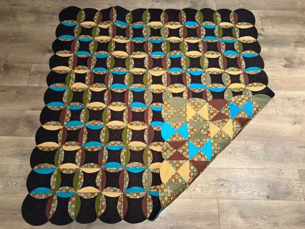 NEW Handmade Quilt, Reversible Pattern, MCM Design, Wall Art Hanging