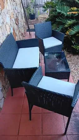 4 Piece Patio Set Loveseat Chairs And Table