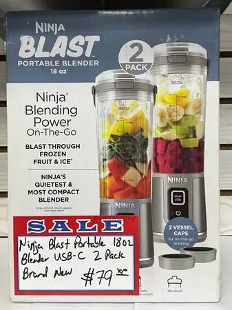 Ninja Blast Portable 18oz. Blender USB-C 2 Pack Brand New