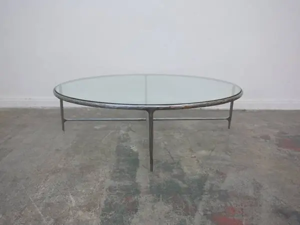 Restoration Hardware Thaddeus Glass Round Coffee Table $1,699.00 54 D