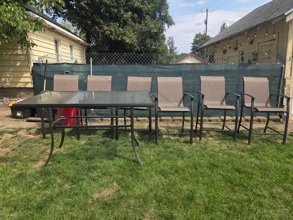🌞 7-Piece Counter-Height Patio Set – Table + 6 Chairs