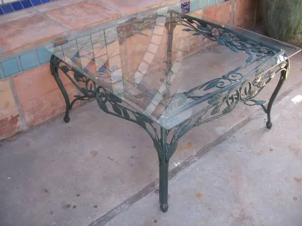 Vintage Salterini Wrought Iron Coffee Table-w/ Ornate Organic Motif