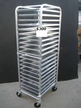 SPEED ALUMINUM BAKERS PAN RACK TRAY ROLLING COOLING 20 TRAYS INCLUDED