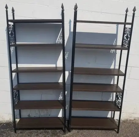 A Vintage Pair ( 2 ) Retro Spanish Mediterranean Style Shelves / Bookc