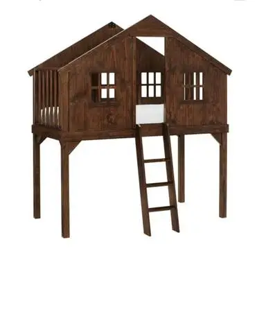 Pottery Barn Treehouse Loft Bed in espresso color.