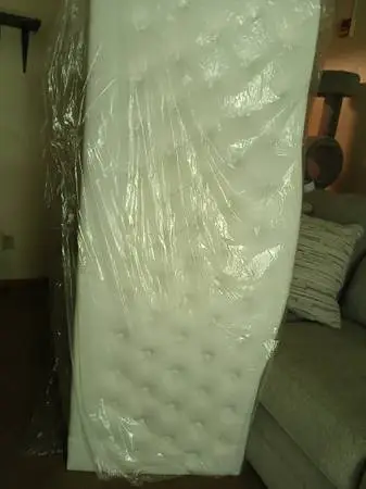 Queen upholstered headboard new WHITE