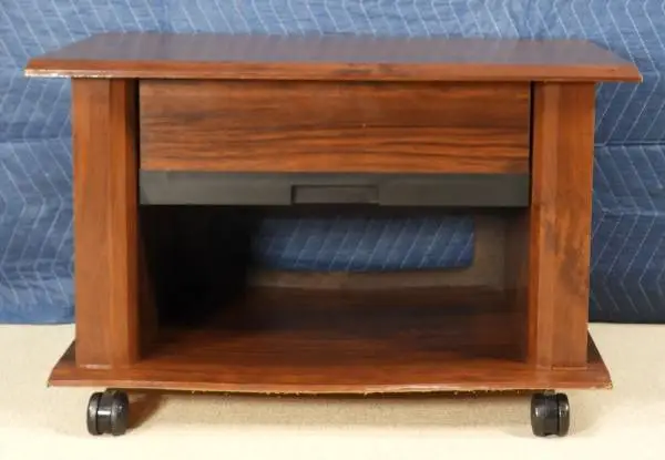 Vintage Rolling TV Stand with VHS Tape-DVD-Video Game Drawer