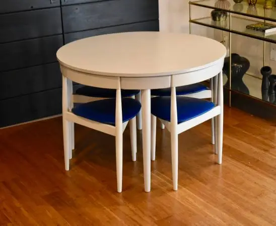 Restored Hans Olsen for Frem Rolje roundette dining set