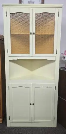 Vintage Yellow Corner Cabinet