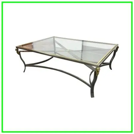 Hollywood Regency Glass Top Lion Coffee Table