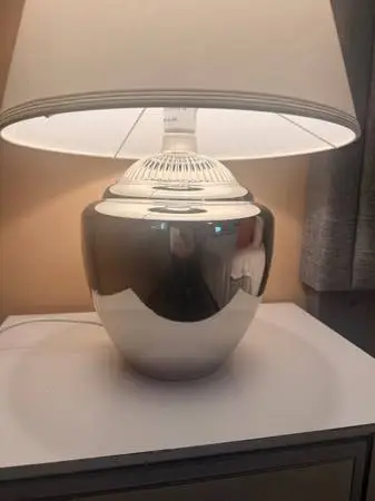 Pair of silver lamps