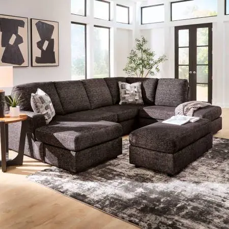 New double chaise sectional sofa with 2 configuration options