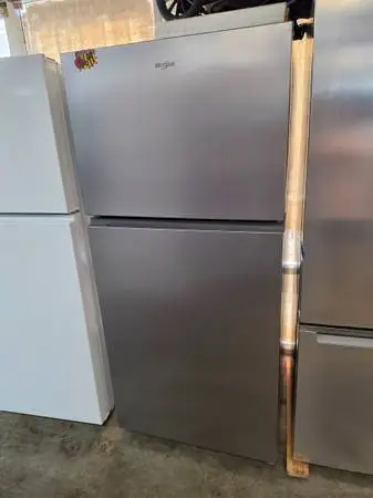 Whirlpool stainless steel top freezer refrigerator new