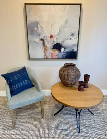 Bamboo & Metal Round Coffee Table