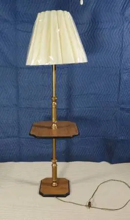 Wood Floor Lamp 55 Tall with Scalloped Shade