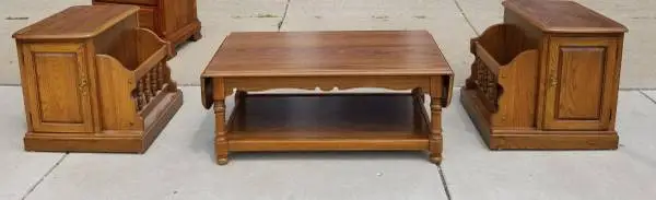 Three Piece Solid Oak Furniture Set
