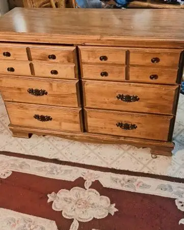 Antique Maple Dresser With 6 drawers
