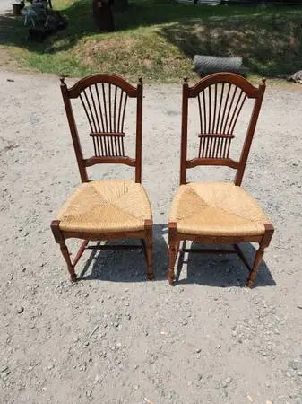 French Country Wood-Framed Dining Chairs