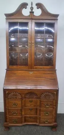Solid Oak Drop Front Secretary Desk