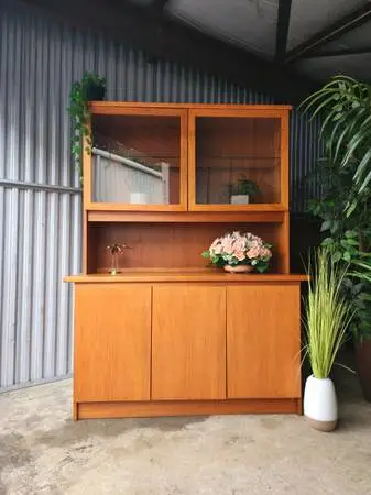 Vintage MCM Danish Teak Mid Size China / Hutch / Cabinet / Buffet by A/S Chr. Li