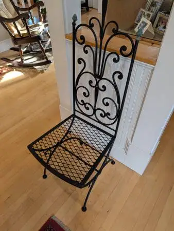 MCM SALTERINI ITALIAN WROUGHT IRON DINING CHAIR