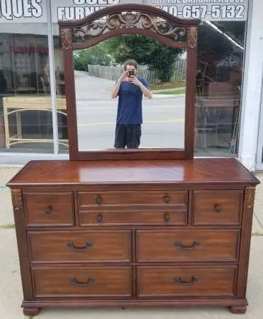 Solid Wood Dresser with Mirror
