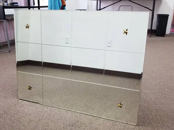 1970s Hollywood Regency Grid Wall Mirror - 40 x 30 - 12 Panel