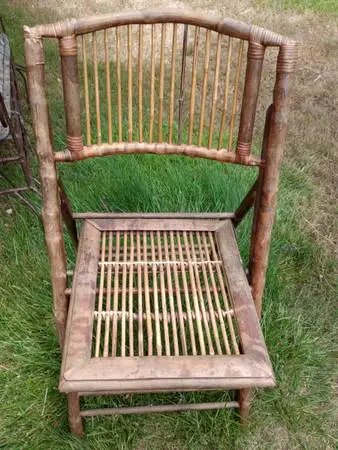 SINGLE BAMBOO FOLDING CHAIR OUTDOOR EXTRA SEATING