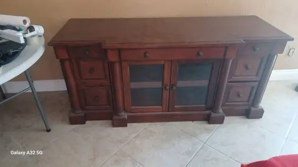 Oak Cabinet Lots of Storage like new