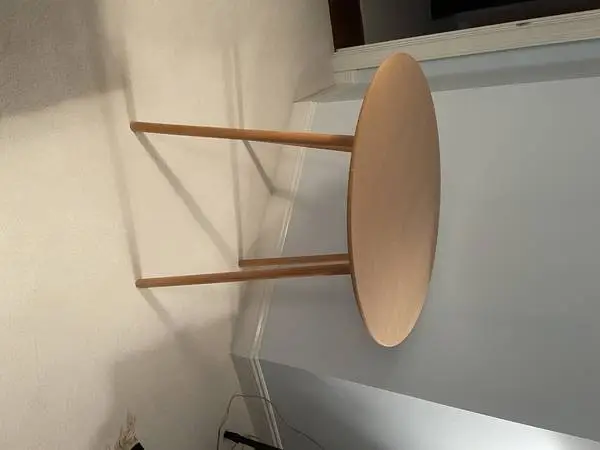 30 inch Round Wood Display Table with glass