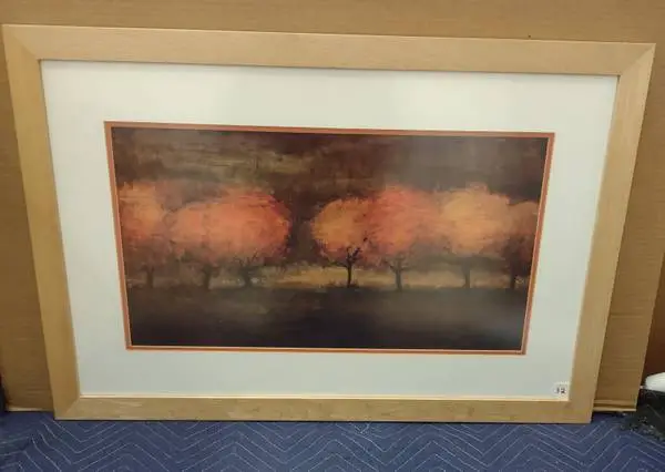 Limited Edition Glass Frame Art Red Trees IISeth Winegar New $430.00