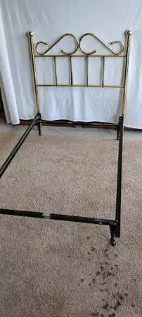 Twin bed with mattress and box spring