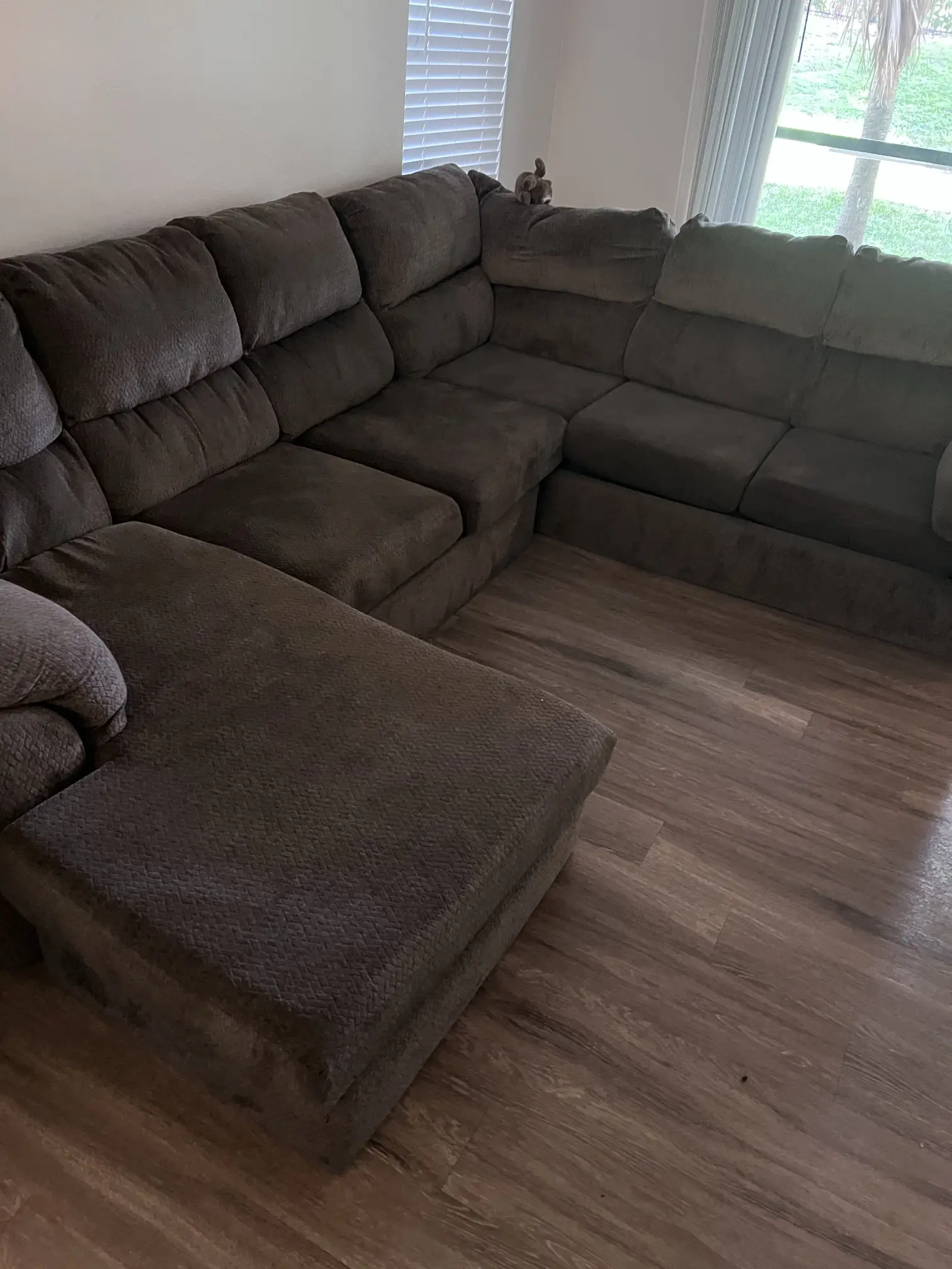 Brown sectional couch