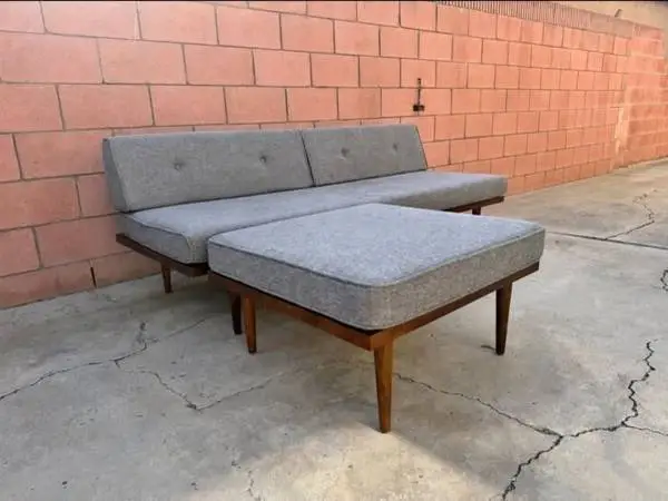 casara modern daybed & ottoman mcm style