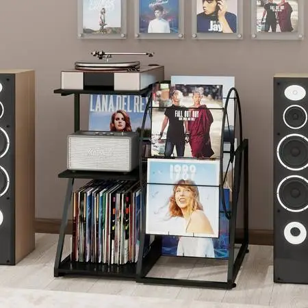 Record Player Stand with Ferris Wheel for Vinyl Display