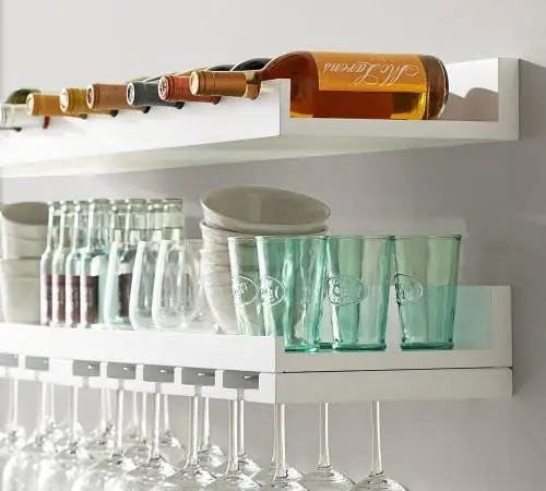 Pottery Barn Holman Floating Wine Shelf — White (NEW IN BOX)