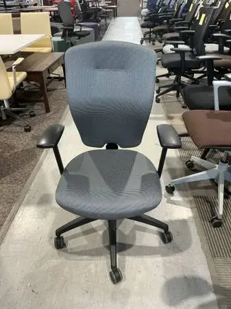 mid Back Office Chair by Teknion Model T3 in Gray Fabric