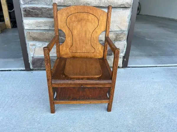 Vintage Childs Wooden Potty Chair