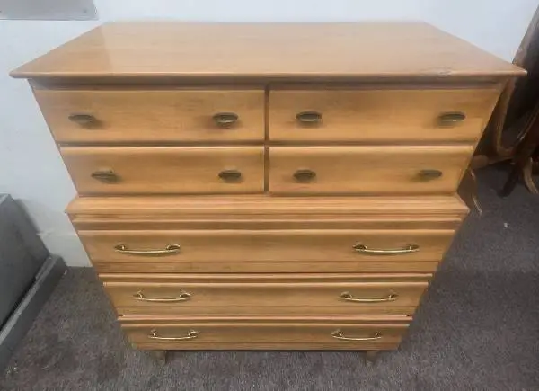 Mid Century Solid Maple Chest of Drawers