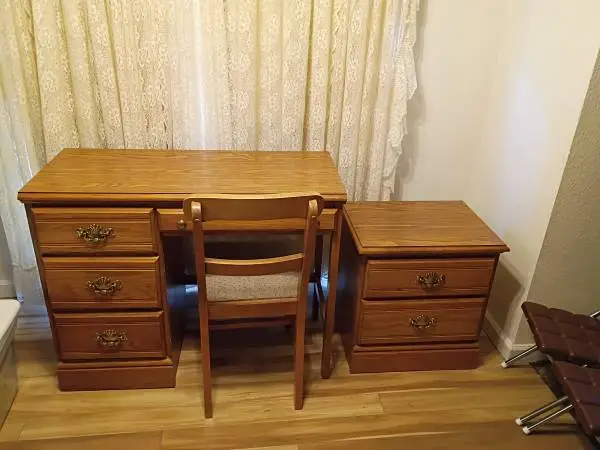 Desk with chair & nightstand