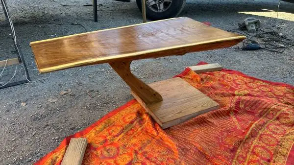 New handcrafted unique design coffee table elm wood slab tea table L43”*W22”