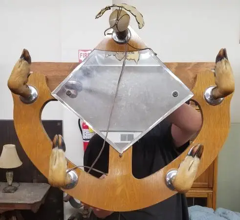 Tiger Oak Ornamental Hall Mirror