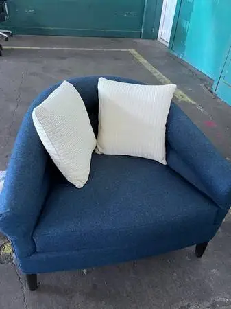 Blue Single Lounges (with white pillows)--Set