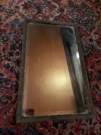 Antique wood and plaster Victorian French gold mirror