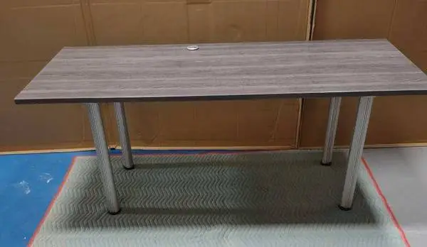 *2 Gray 72w X 30d Table Desk w/LN Blk 3 Drawer Mobile Locking File